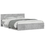 Bed Frame with Headboard Concrete Grey 150x200 cm King Size