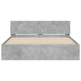 Bed Frame with Headboard Concrete Grey 150x200 cm King Size