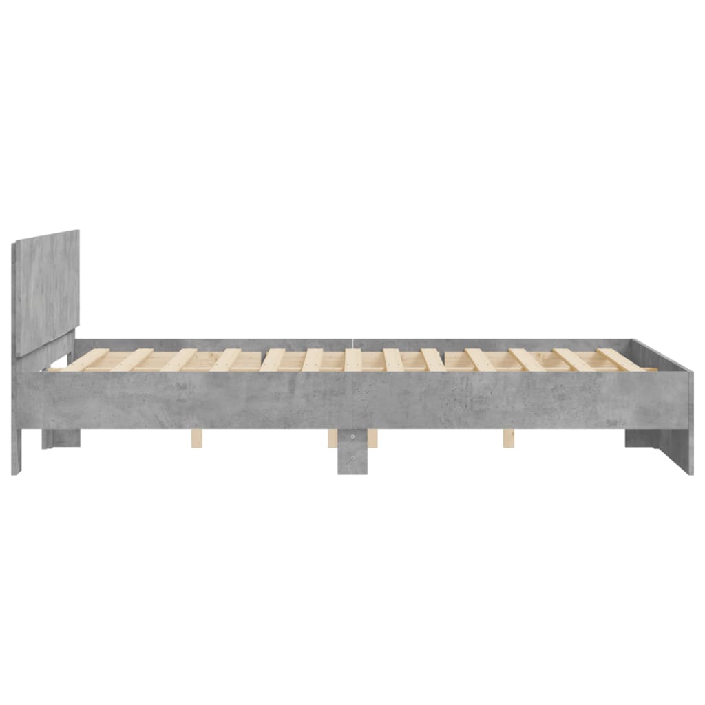 Bed Frame without Mattress Concrete Grey 150x200 cm King Size