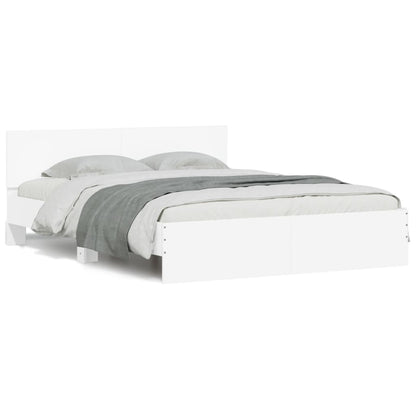 Bed Frame | White | Engineered wood | 140x200 cm |  Durable  | Bed Frame