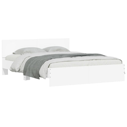 Bed Frame | White | Engineered wood | 140x200 cm |  Durable  | Bed Frame