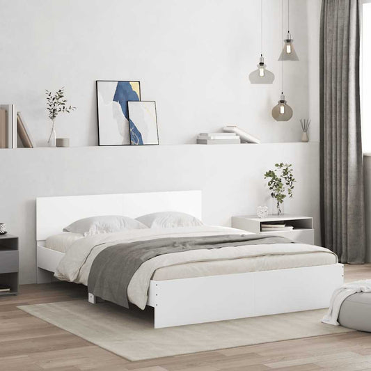 Bed Frame without Mattress White 140x200 cm
