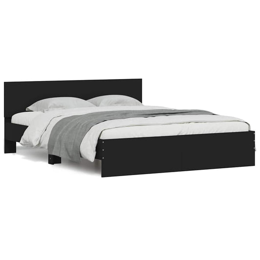 Bed Frame without Mattress Black 140x200 cm