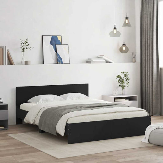Bed Frame without Mattress Black 140x200 cm