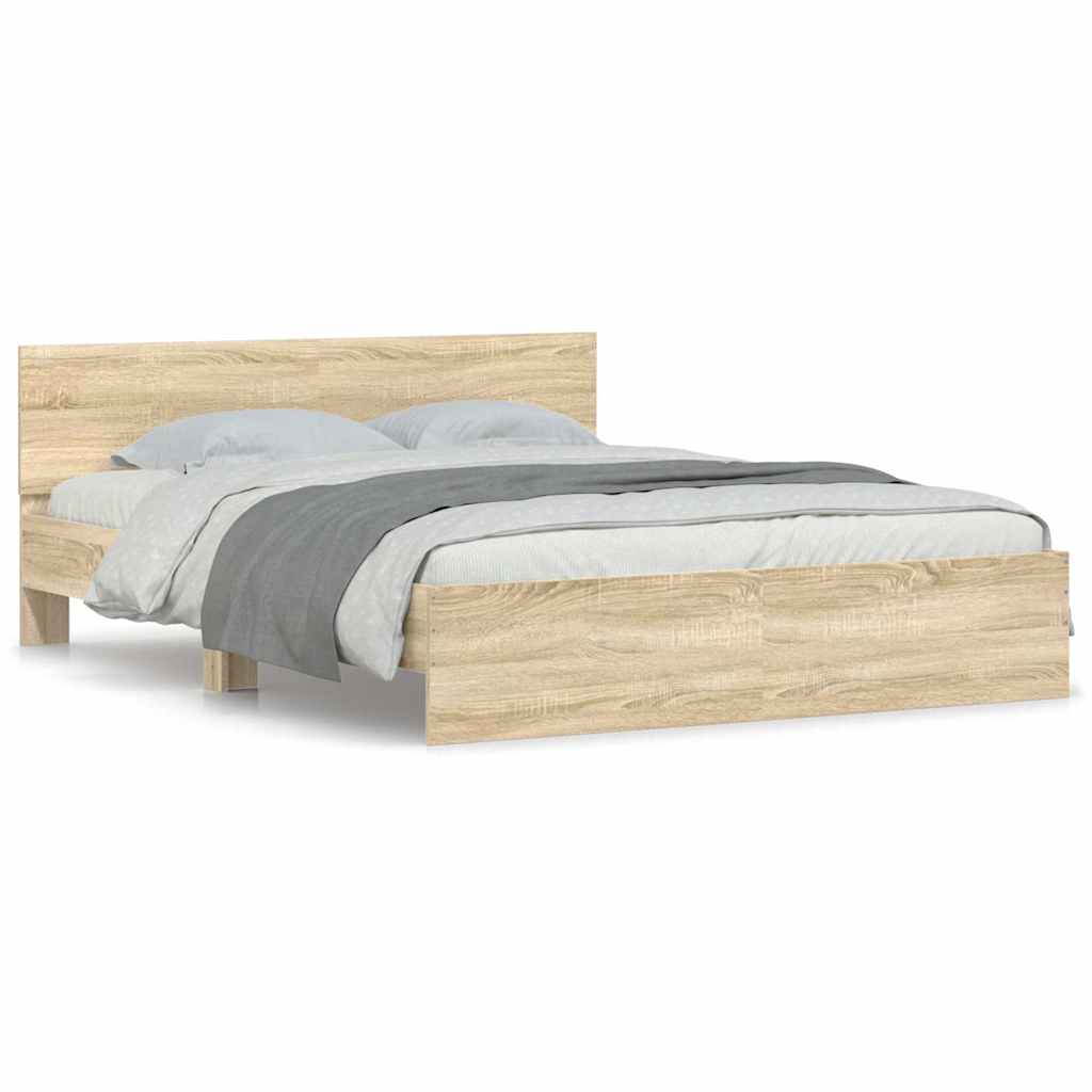 Bed Frame | Sonoma oak | Engineered wood, Plywood | Double | Modern