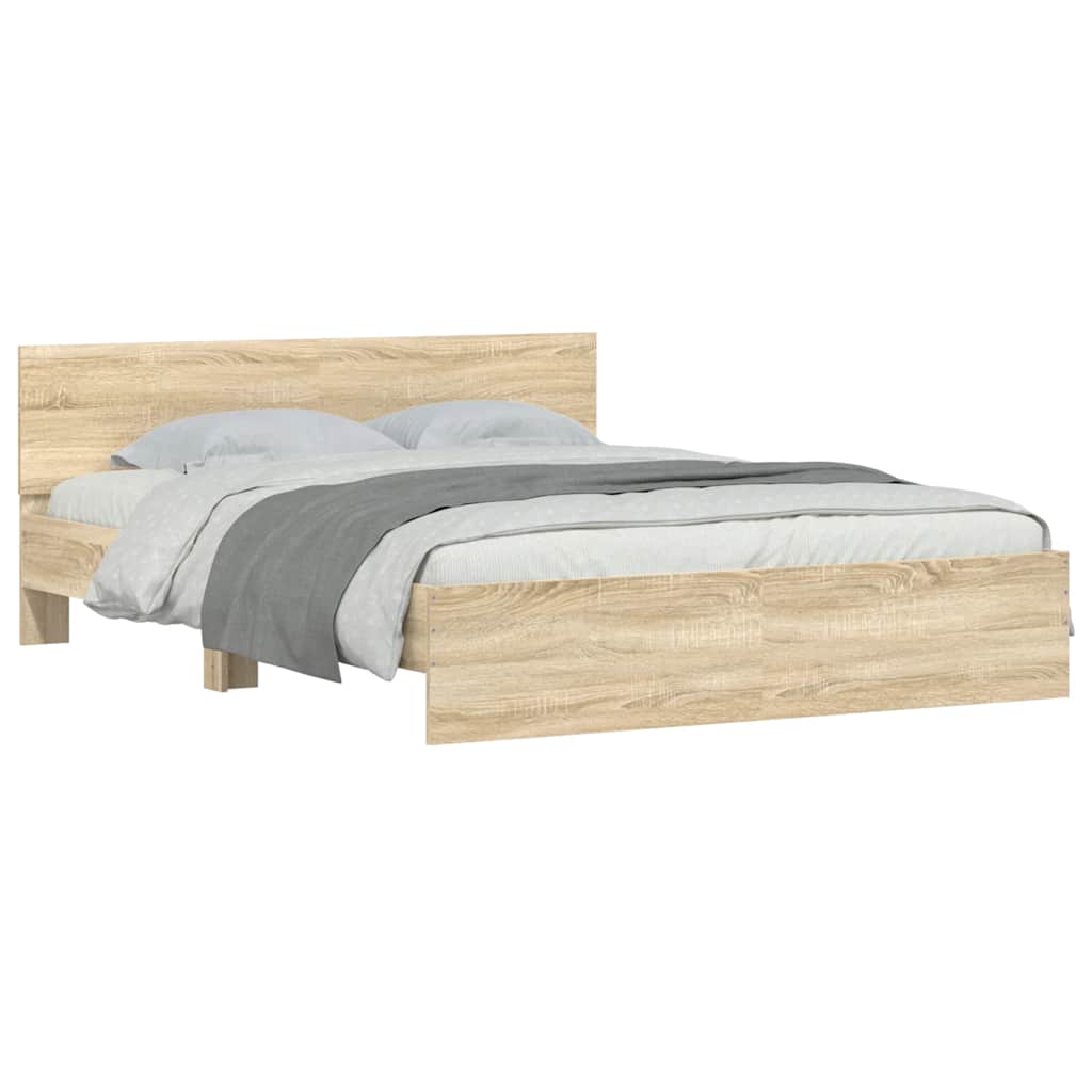 Bed Frame | Sonoma oak | Engineered wood, Plywood | Double | Modern