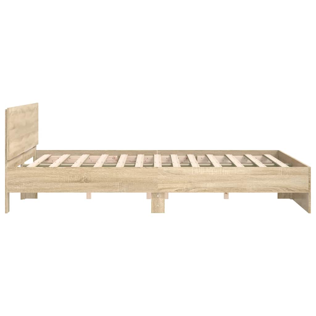 Bed Frame | Sonoma oak | Engineered wood, Plywood | Double | Modern