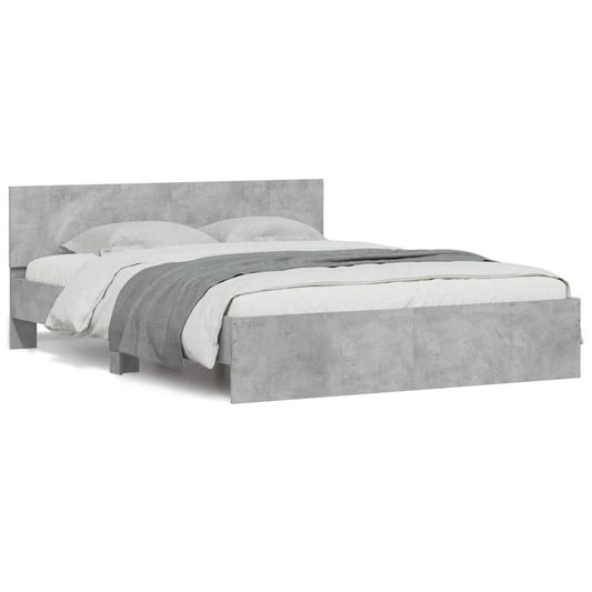 Bed Frame without Mattress Concrete Grey 140x200 cm