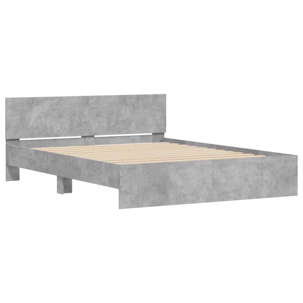Bed Frame | Concrete Grey | Engineered wood, Plywood | Double | Modern