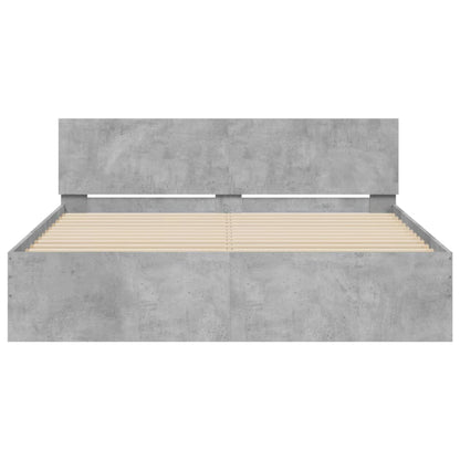 Bed Frame | Concrete Grey | Engineered wood, Plywood | Double | Modern