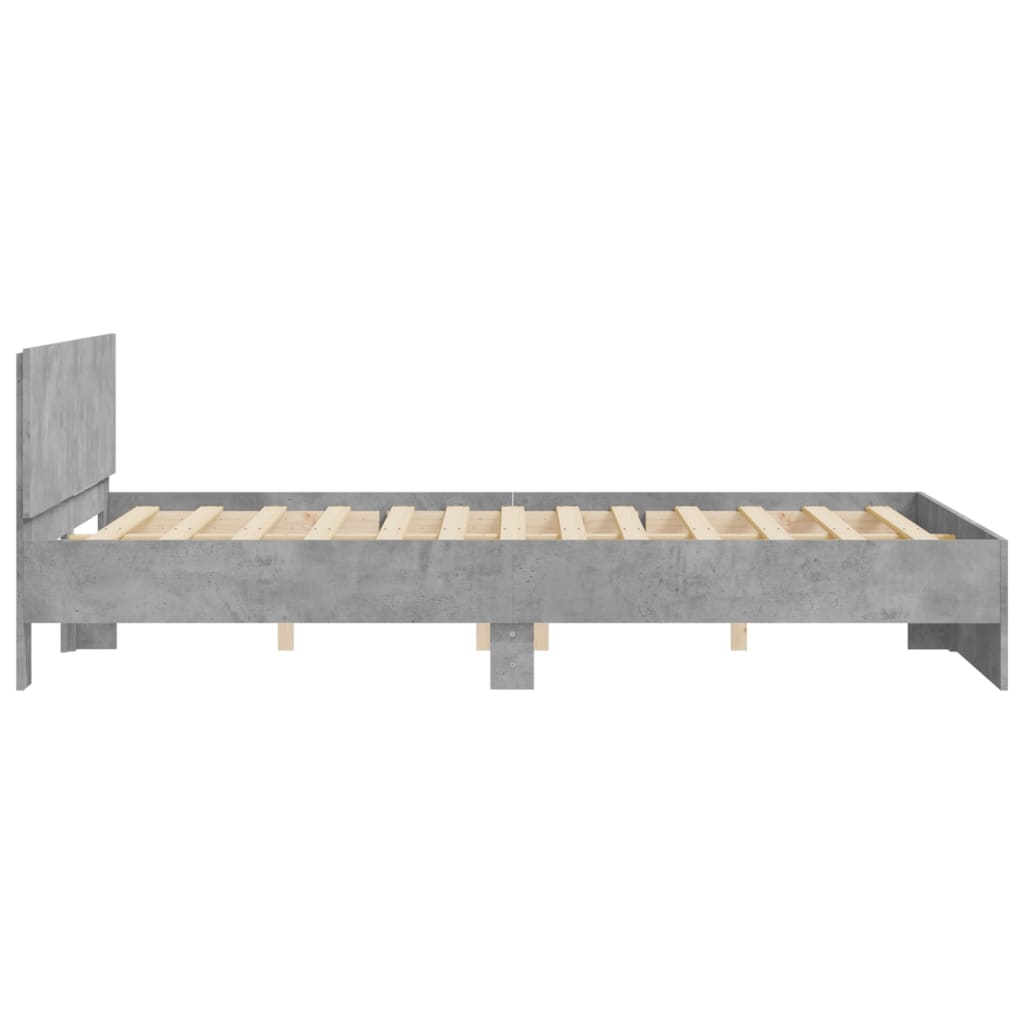 Bed Frame | Concrete Grey | Engineered wood, Plywood | Double | Modern