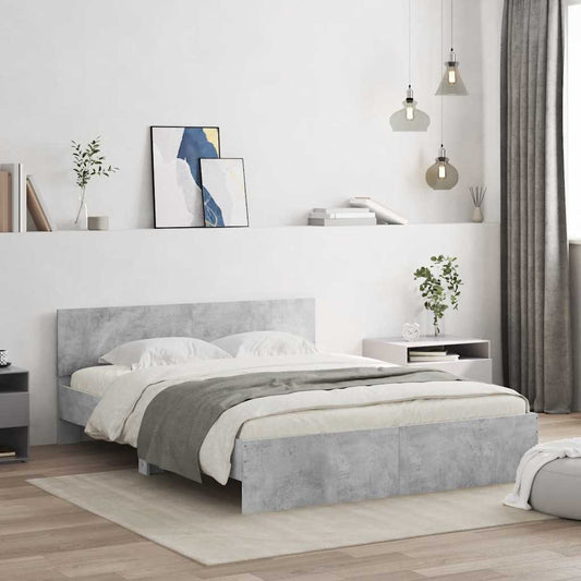 Bed Frame without Mattress Concrete Grey 140x200 cm