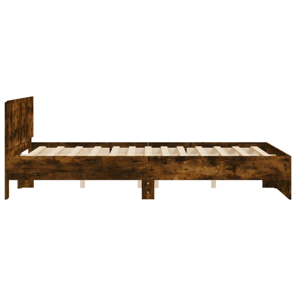 Bed Frame | Smoked oak | Engineered wood | 140x200 cm | Durable