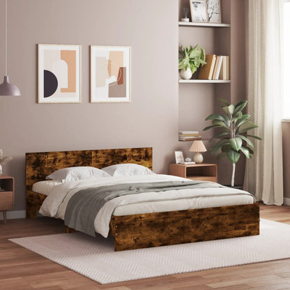 Bed Frame | Smoked oak | Engineered wood | 140x200 cm | Durable