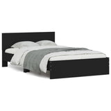 Bed Frame with Headboard Black 120x200 cm