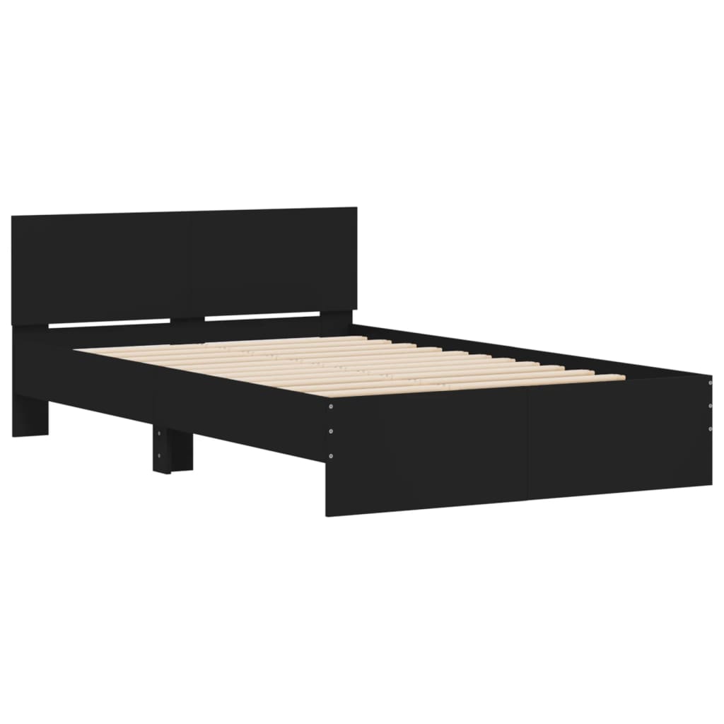 Bed Frame | Black | Engineered wood and plywood | Double | Bed Frame