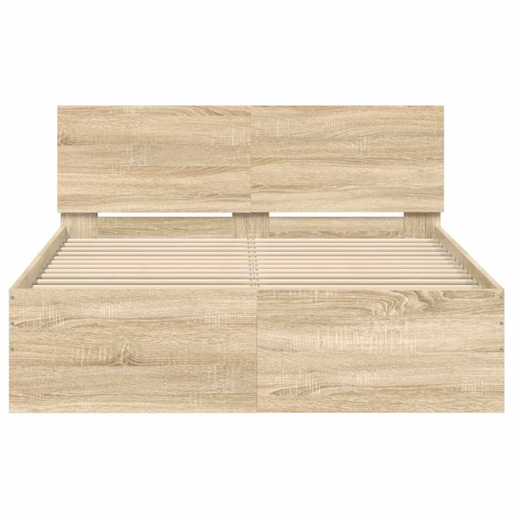 Bed Frame | Sonoma oak | Engineered wood, Plywood | 120x200 cm |  Sturdy