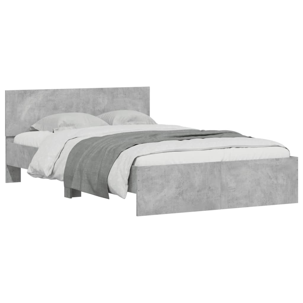 Bed Frame | Concrete Grey | Engineered wood | 120x200 cm | Durable