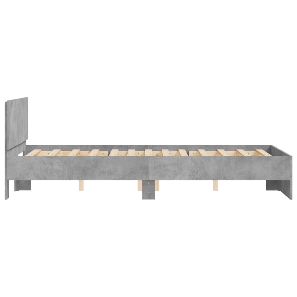 Bed Frame | Concrete Grey | Engineered wood | 120x200 cm | Durable