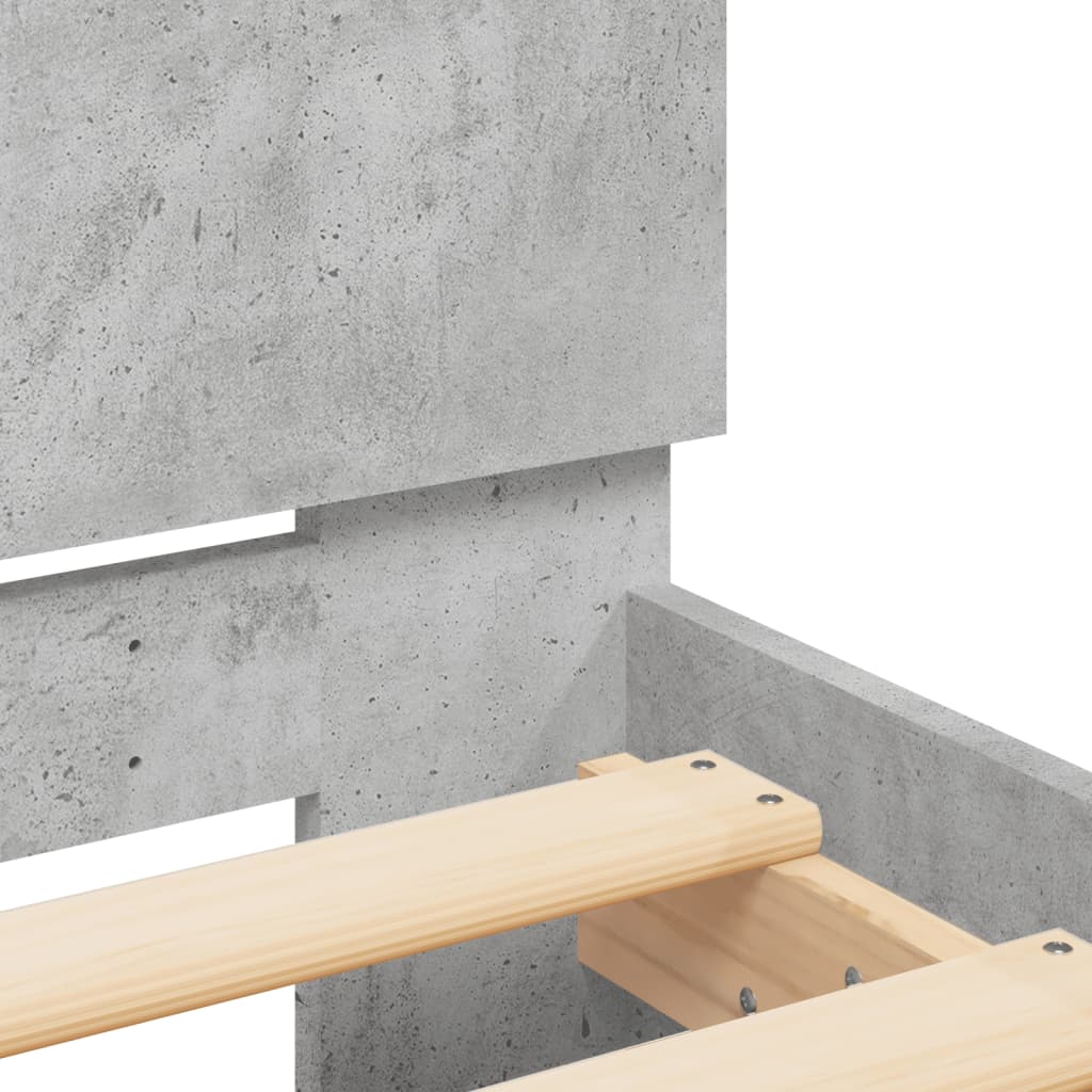 Bed Frame | Concrete Grey | Engineered wood | 120x200 cm | Durable