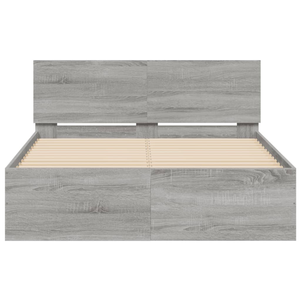 Bed Frame | Grey Sonoma | Engineered wood | Double | Modern | Bed Frame