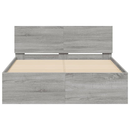Bed Frame | Grey Sonoma | Engineered wood | Double | Modern | Bed Frame