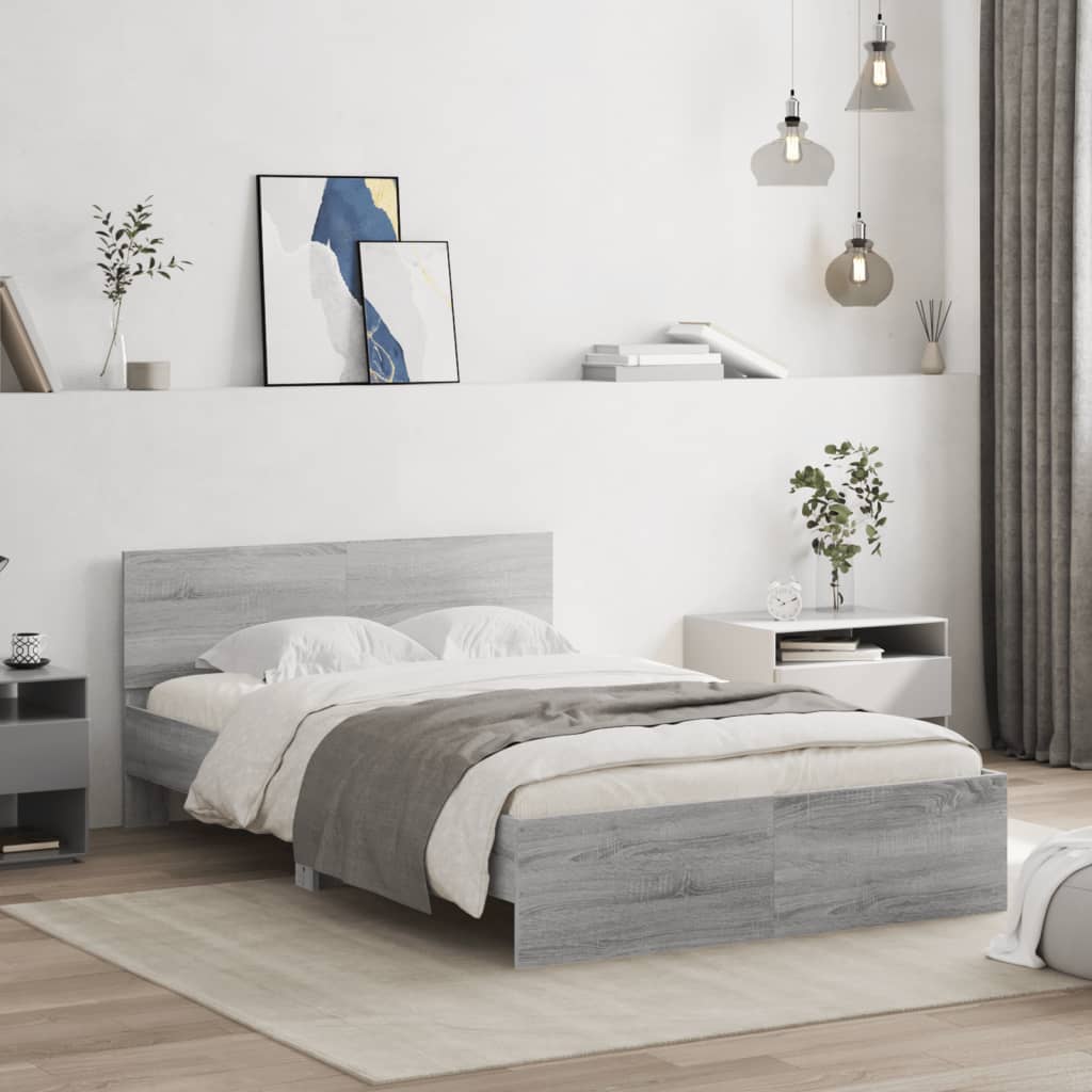 Bed Frame | Grey Sonoma | Engineered wood | Double | Modern | Bed Frame