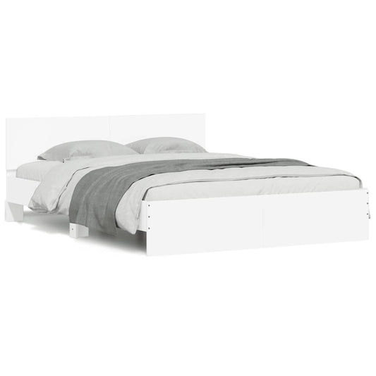 Bed Frame without Mattress White 140x190 cm