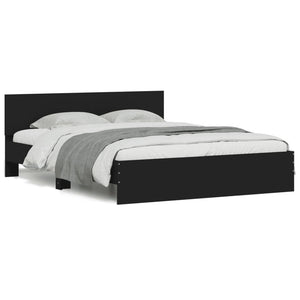 Bed Frame with Headboard Black 140x190 cm