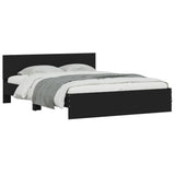 Bed Frame with Headboard Black 140x190 cm