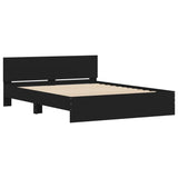 Bed Frame with Headboard Black 140x190 cm