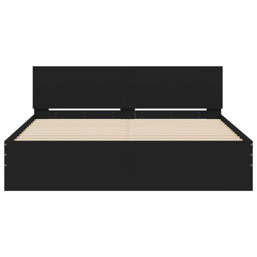 Bed Frame | Black | Engineered wood, Plywood | 140 cm x 190 cm | Durable