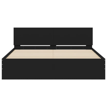 Bed Frame | Black | Engineered wood, Plywood | 140 cm x 190 cm | Durable