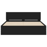 Bed Frame with Headboard Black 140x190 cm