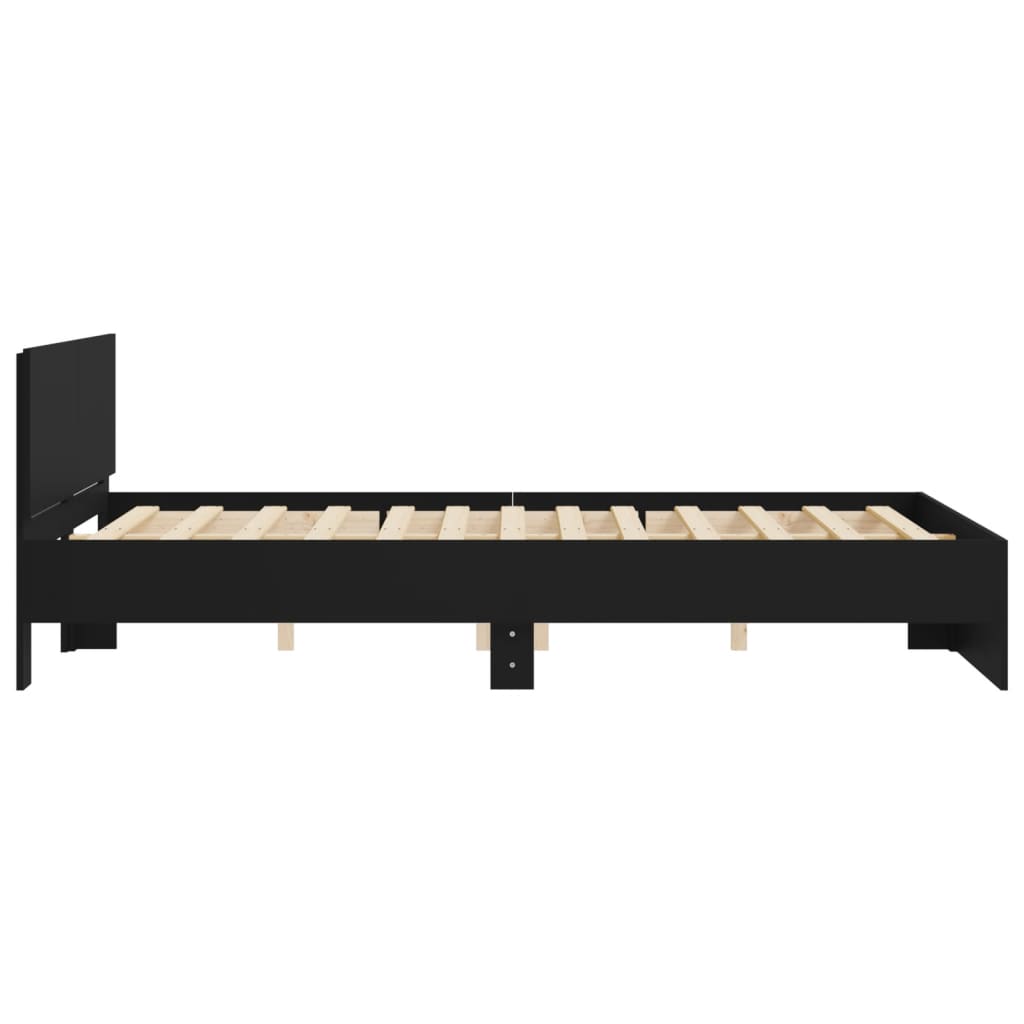 Bed Frame | Black | Engineered wood, Plywood | 140 cm x 190 cm | Durable