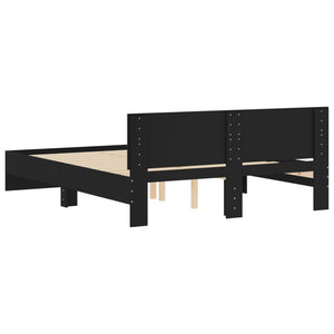 Bed Frame with Headboard Black 140x190 cm