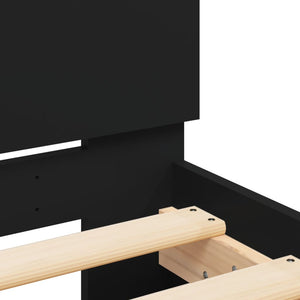 Bed Frame with Headboard Black 140x190 cm