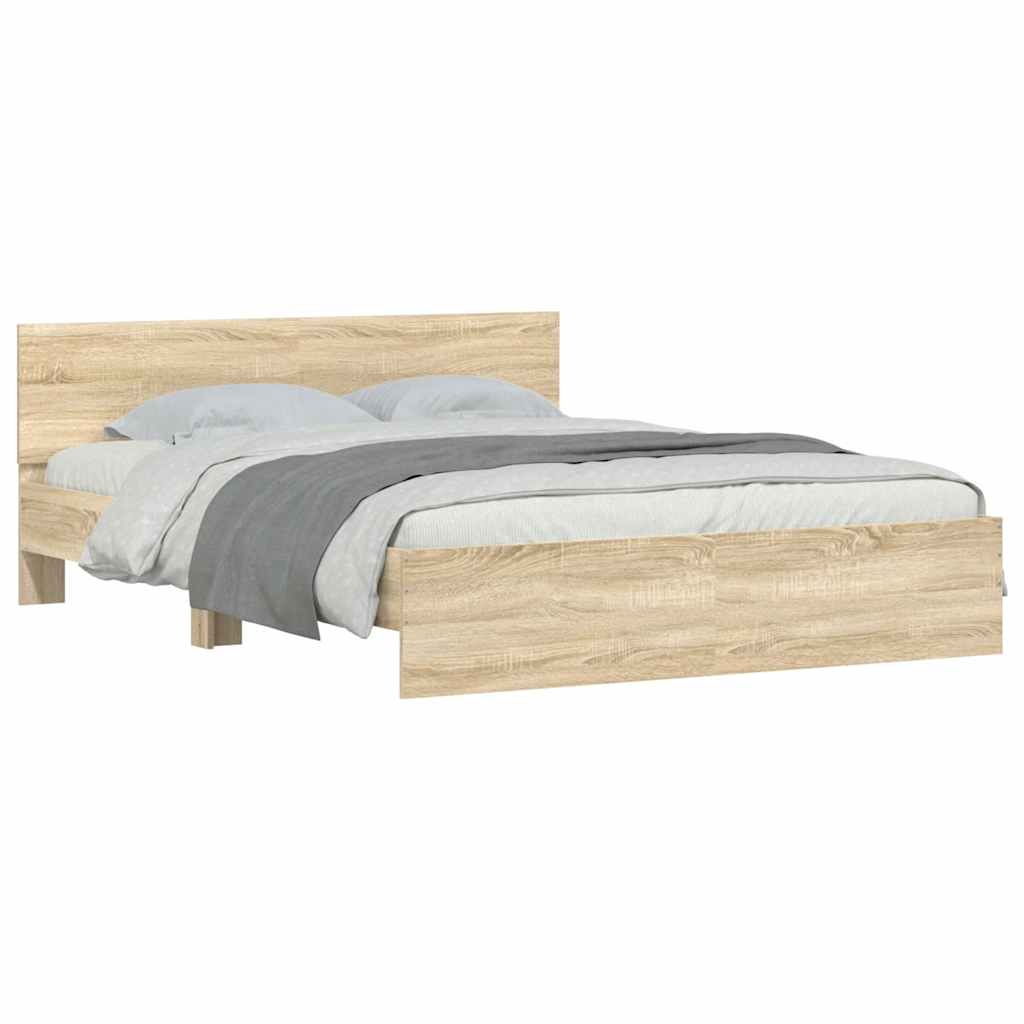 Bed Frame | Sonoma Oak | Engineered Wood | Double | Durable | Bed Frame