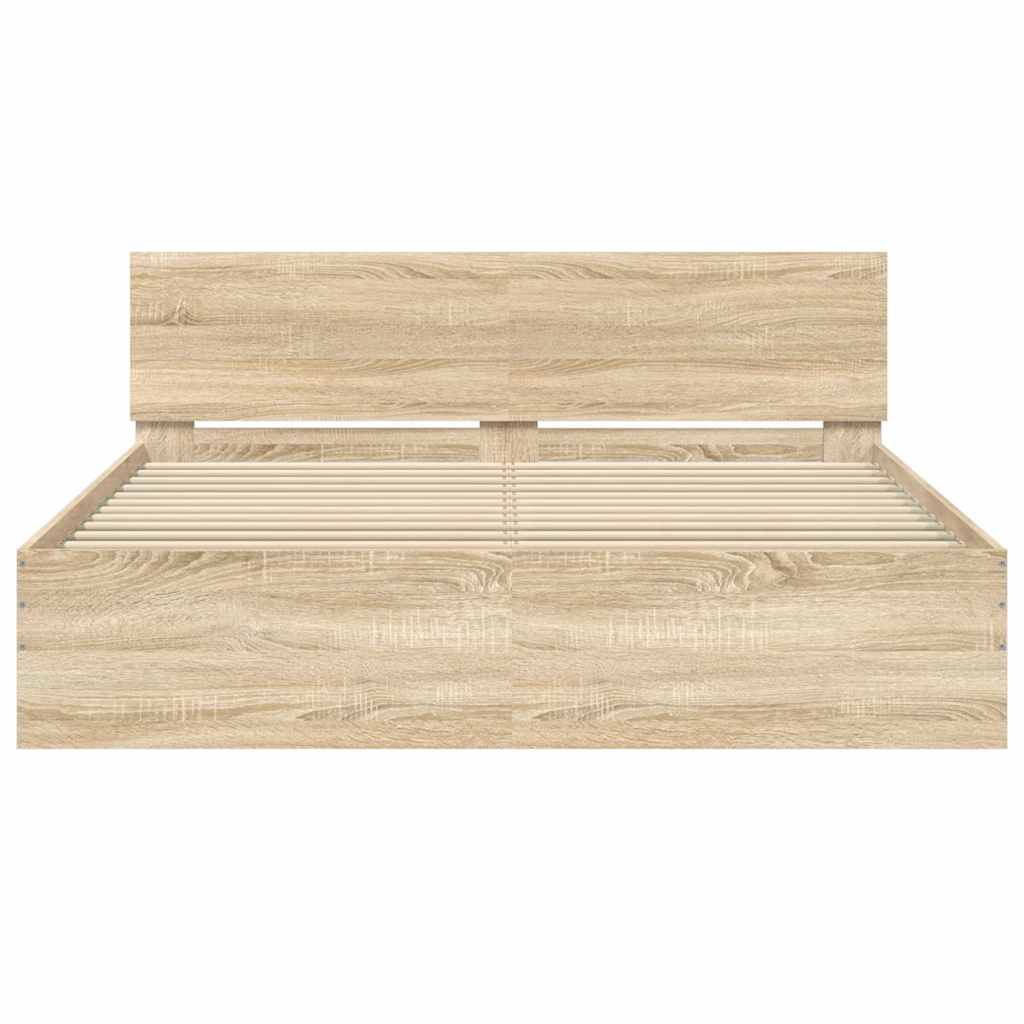 Bed Frame | Sonoma Oak | Engineered Wood | Double | Durable | Bed Frame