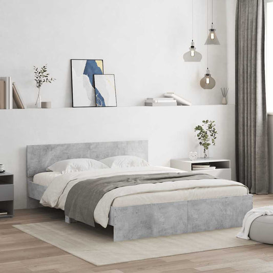 Bed Frame without Mattress Concrete Grey 140x190 cm