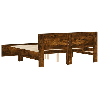 Bed Frame | Smoked oak | Engineered wood, Plywood | 140 x 190 cm | Sturdy