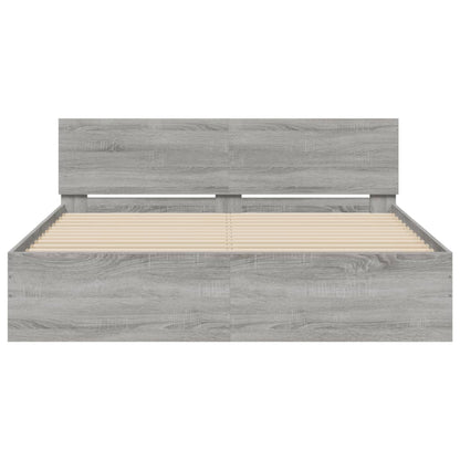 Bed Frame | Grey Sonoma | Engineered wood and Plywood | Double | Durable