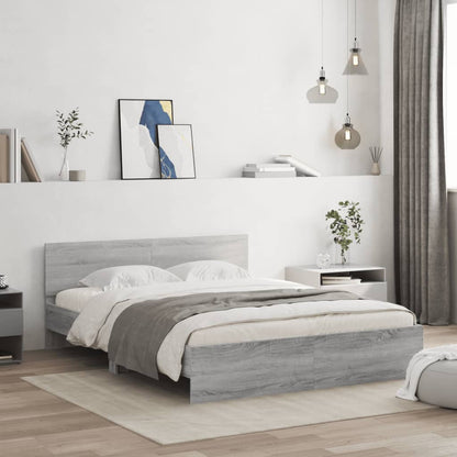 Bed Frame | Grey Sonoma | Engineered wood and Plywood | Double | Durable