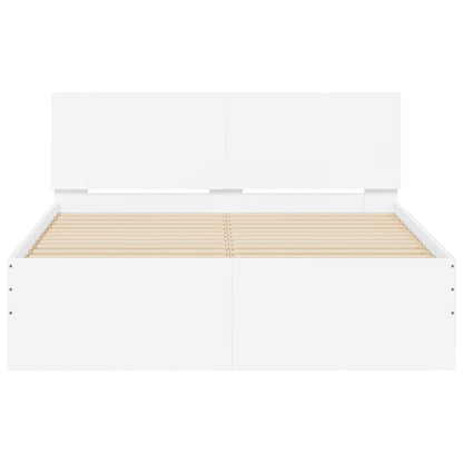 Bed Frame | White | Engineered Wood | Double | Robust | Bed Frame