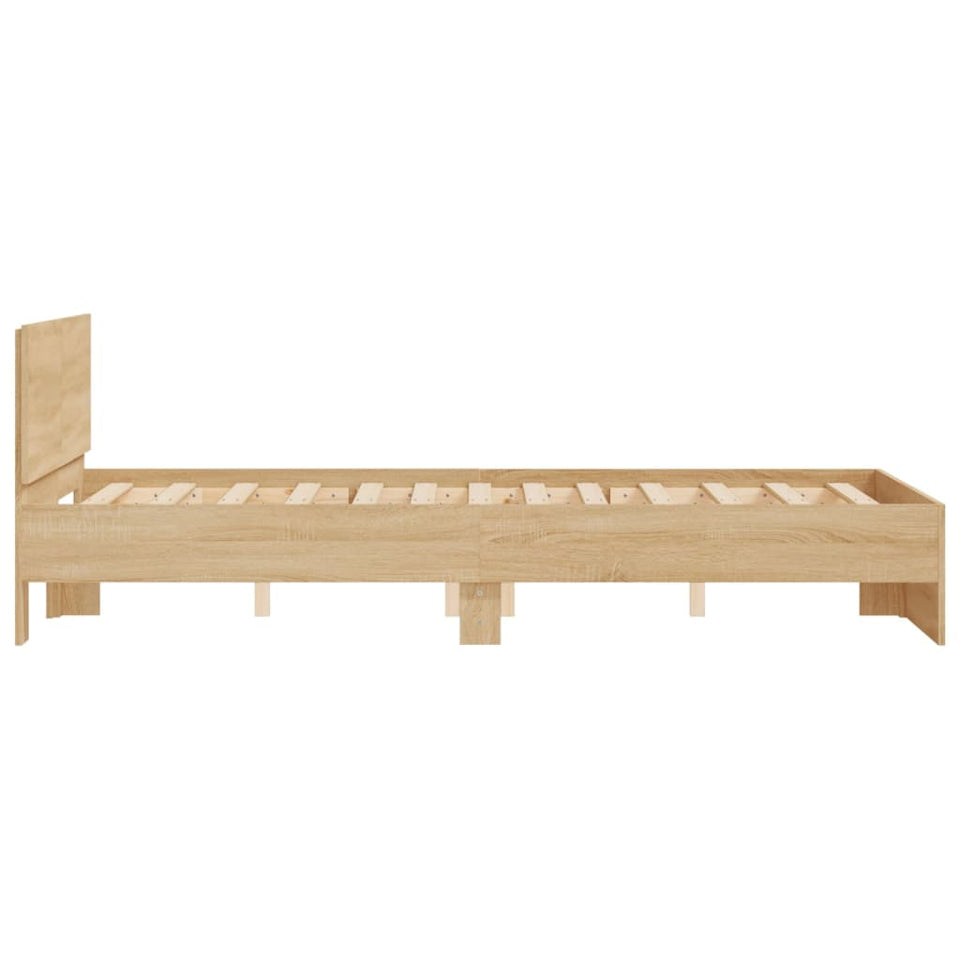 Bed Frame with Headboard Sonoma Oak 135x190 cm Double