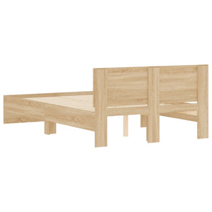 Bed Frame with Headboard Sonoma Oak 135x190 cm Double