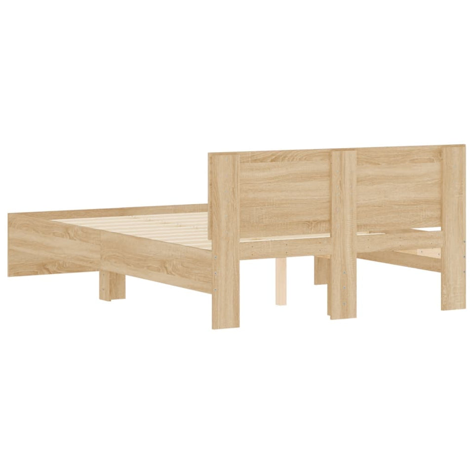 Bed Frame with Headboard Sonoma Oak 135x190 cm Double