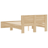 Bed Frame with Headboard Sonoma Oak 135x190 cm Double