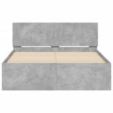 Bed Frame with Headboard Concrete Grey 135x190 cm Double