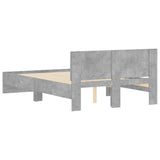 Bed Frame with Headboard Concrete Grey 135x190 cm Double